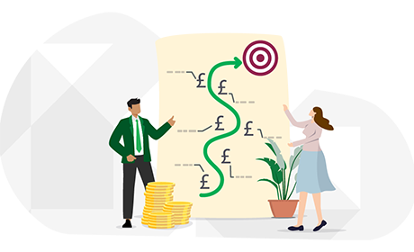 Graphic of people planning their investments