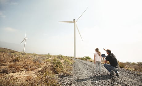 WealthSelect portfolios image of wind turbine