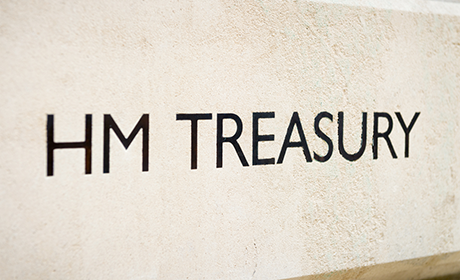 Image showing name on HM Treasury building